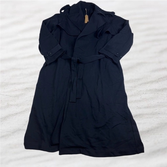 NWT SKIMS Boyfriend Fleece Oversized Trench Coat • Washed Onyx • Women’s S  New - Picture 6 of 15